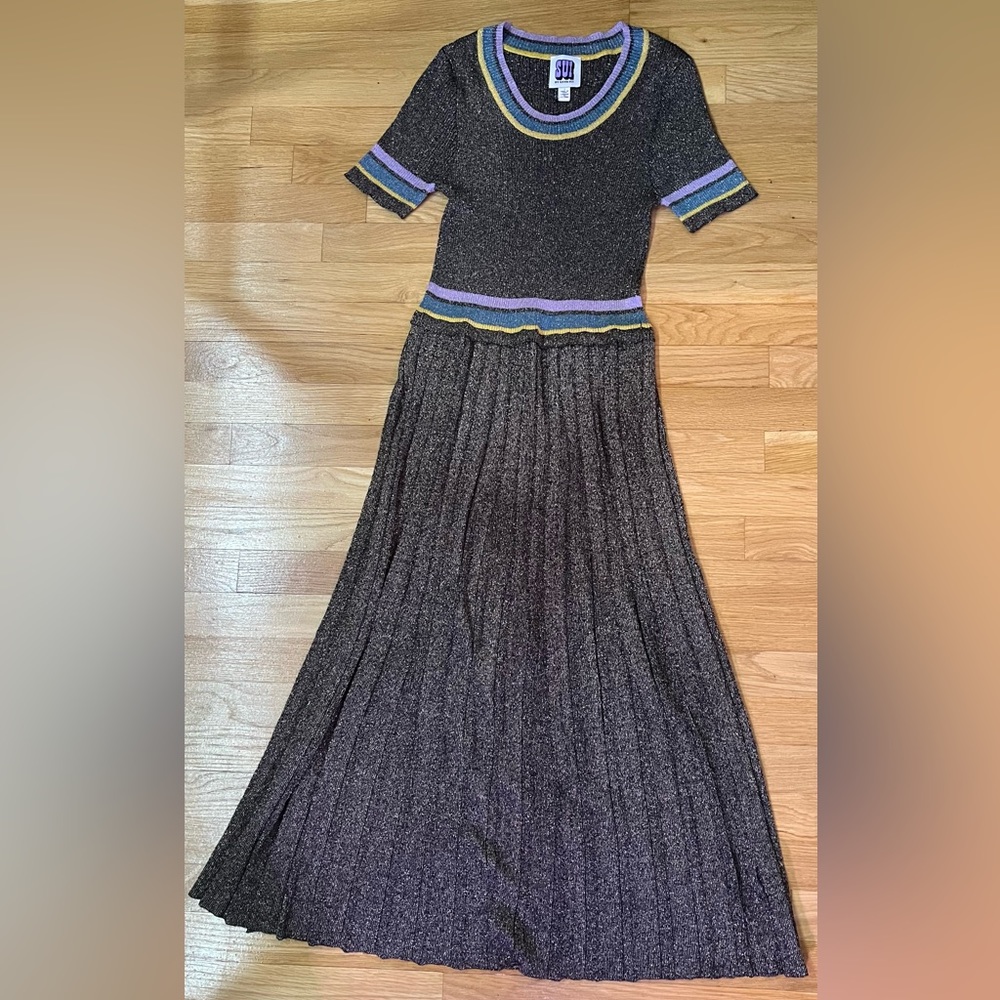Sui By Anna Sui Women’s Striped Trim Dress Size L